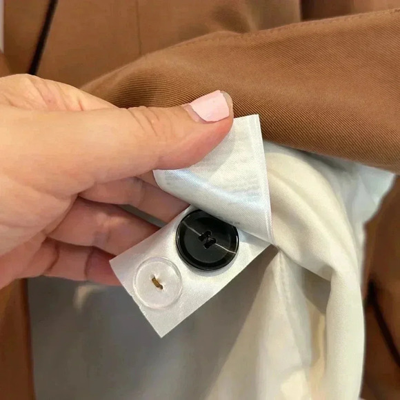 H&M Double-Breasted Jacket Brown Sz 2 - Picture 7 of 10